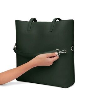 Away Longitude Green Leather Tote Bag